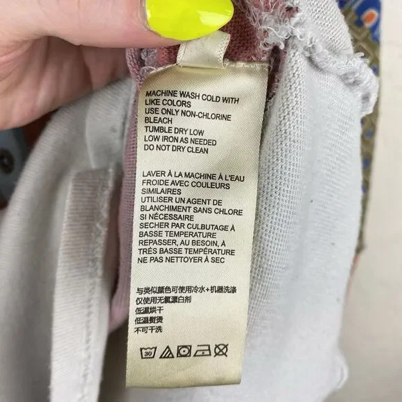 Free People We The Free Alex Tee Multicolor Mixed Print Size S Boho Retro - Picture 8 of 11